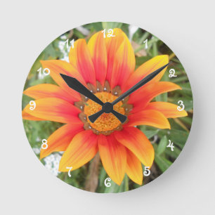Relógio Redondo Flor de Laranja Única