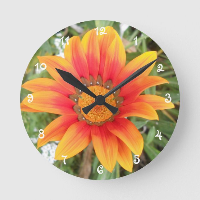 Relógio Redondo Flor de Laranja Única (Frente)