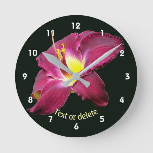 Relógio Redondo Flor de Lírio Personalizada