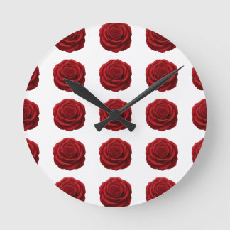 Relógio Redondo - Flor de Rosa Vermelha