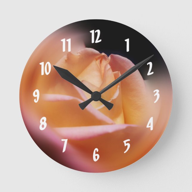 Relógio Redondo Flor de Rosebud Amarelo (Frente)