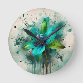 Relógio Redondo Flor do balão do Solteiro Elegante