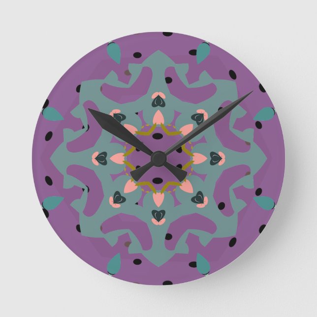 Relógio Redondo Floral Mandala (Frente)