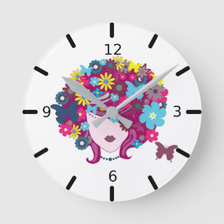 Relógio Redondo Floral - Personalize o seu