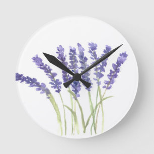 Relógio Redondo Flores da lavanda