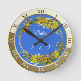 Relógio Redondo Flores primavera Buterglass nas nuvens