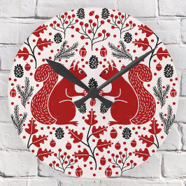 Relógio Redondo Floresta de Esquilo