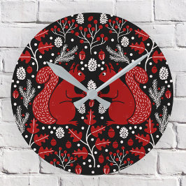 Relógio Redondo Floresta de Esquilo - Floresta Escura