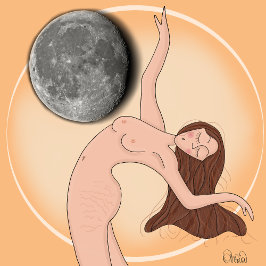 Relógio Redondo Flow of Time – Artistic Woman Wall Clock (No AI)