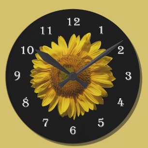 Relógio Redondo Flower Sunflower Wall Clock - Mammama Girassol
