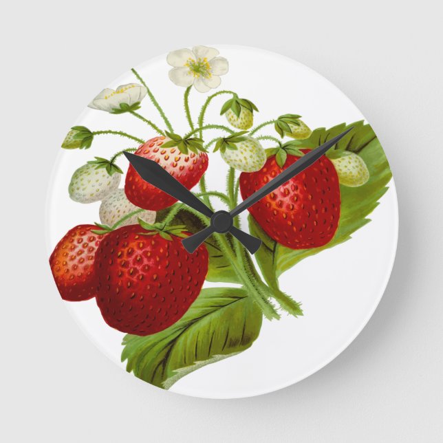 Relógio Redondo Folhas de folhas de fruta de Comida (Frente)