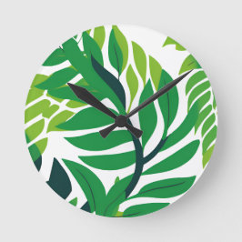 Relógio Redondo Folhas e Plantas Tropicais