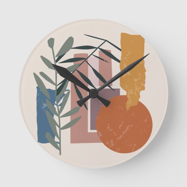 Relógio Redondo Formas E Pancas Meteorizadas (Frente)