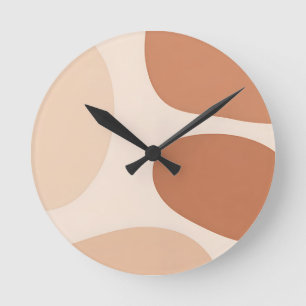 Relógio Redondo Formas Orgânicas Abstratas Neutras Boho Minimalist