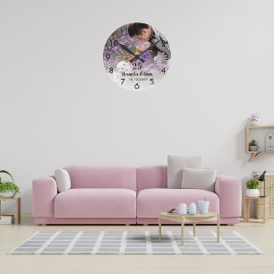 Relógio Redondo Foto de aniversário de casamento