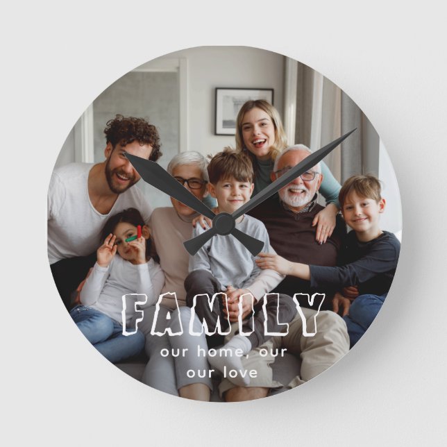 Relógio Redondo Foto de Família (Frente)