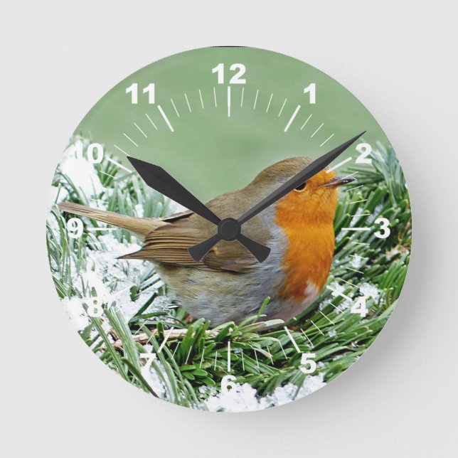 Relógio Redondo Foto de Robin Pine Snow (Frente)