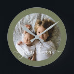 Relógio Redondo Foto personalizada<br><div class="desc">Faça você mesmo Personalizar Foto: relógio de parede personalizado de Ricaso - adicione sua própria fotografia e texto</div>