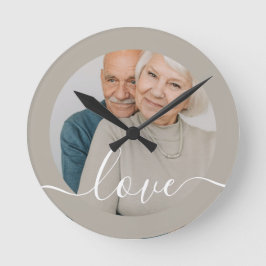 Relógio Redondo Foto personalizada e foto de texto