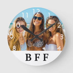 Relógio Redondo Foto personalizada melhores amigos do BFF para sem