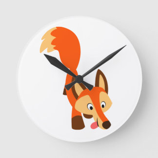 Relógio Redondo Fox Wall Clock - Cartoon Bonito Inquisitivo Fox