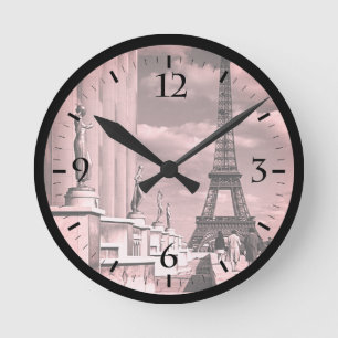 Relógio Redondo França antiga Paris torre Eiffel palácio Chaillot