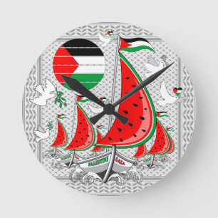 Relógio Redondo Freedom Global Sumud Flotilla Boats para Gaza
