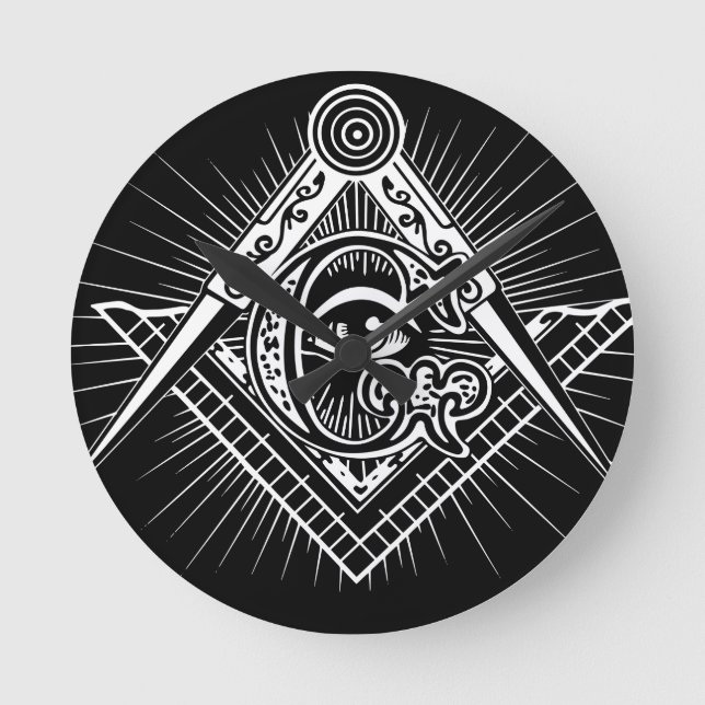 Relógio Redondo Freemasonry-Masonic-Masonry (Frente)