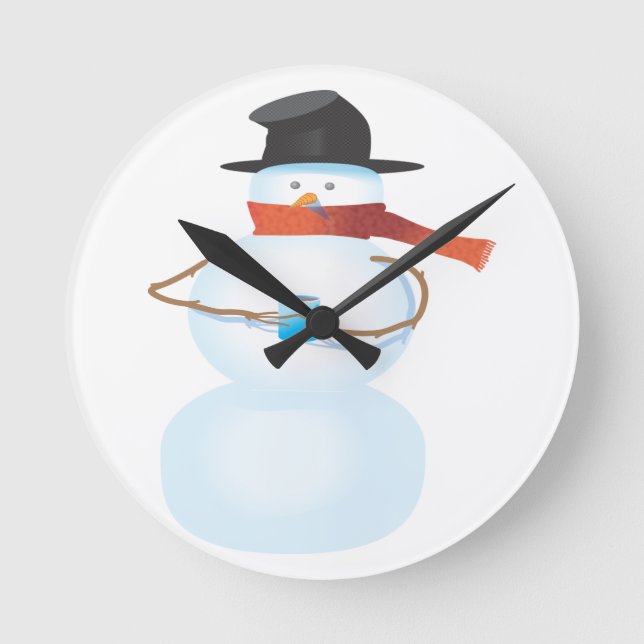 Relógio Redondo Frio Snowman (Frente)