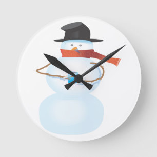 Relógio Redondo Frio Snowman