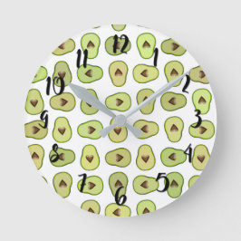 Relógio Redondo Fruta Coração de Abacate Comida da Moda Caprichosa