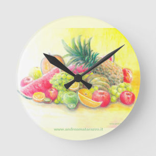 Relógio Redondo Frutas felizes   