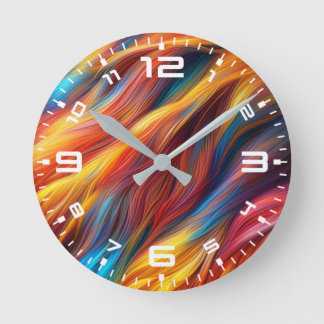 Relógio Redondo Fundo de Textura Colorida com Peles - 68454