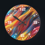 Relógio Redondo Fundo de Textura Colorida com Peles - 68454<br><div class="desc">Fundo de Textura Colorida com Peles - 68454</div>