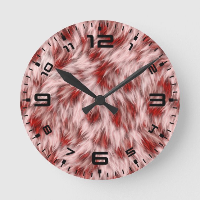 Relógio Redondo Fundo de textura do Tecido castanho abstrato-24602 (Frente)