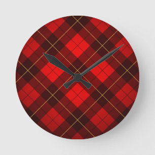 Relógio Redondo Fundo do tartan de Wallace