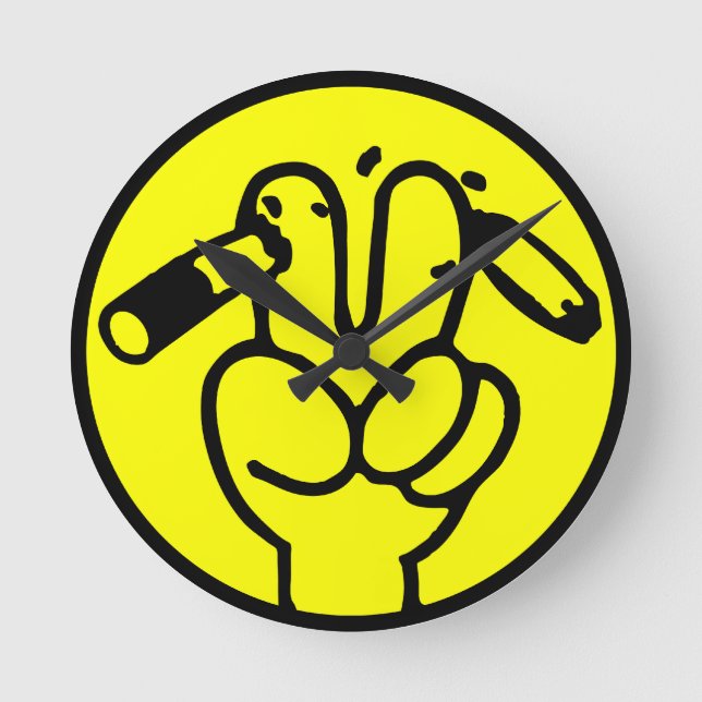 Relógio Redondo Funny Anti Smoking ⚠ Sinal Tailandês ⚠ (Frente)