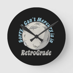 Relógio Redondo Funny Mercury Retrograde