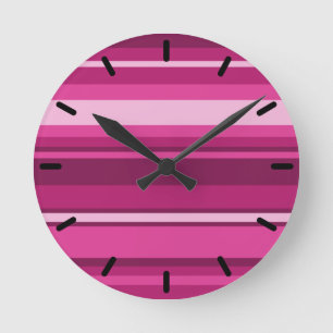 Relógio Redondo Fuschia stripes