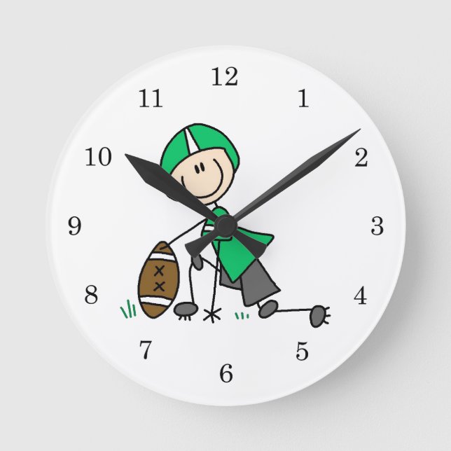 Relógio Redondo Futebol de Boneco Verde (Frente)