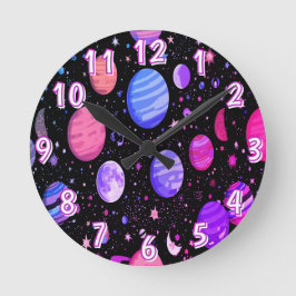 Relógio Redondo Galáxia Timepece Astronauta de Parede Exterior