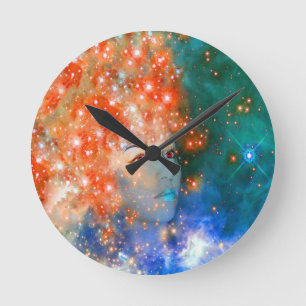 Relógio Redondo Galáxia Vermelha