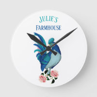 Galo de Fazenda Country Francês Azul Turquesa Rosa
