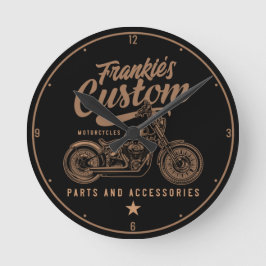 Relógio Redondo Garagem personalizada de motocicleta personalizada