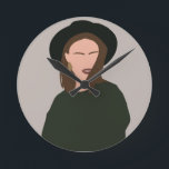 Relógio Redondo Garota Abstrato minimalista moderna no chapéu<br><div class="desc">Ilustração original - perfeita para decorar a sua casa ou para oferecer</div>