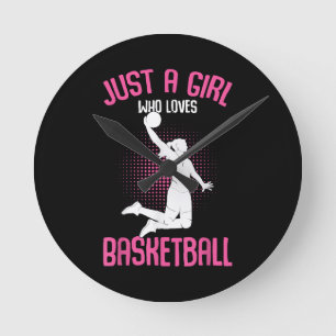 Relógio Redondo Garota de Basquete Mulheres