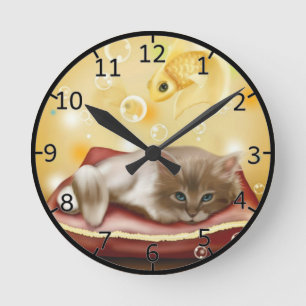 Relógio Redondo Gatinho ideal bonito