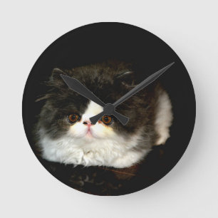 Relógio Redondo Gatinho preto e branco