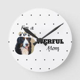 Relógio Redondo Gato/Cachorro As patas de texto da mãe adicionam f