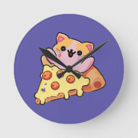 Gato Kawaii Personalizado Abraçando Pizza de Peppe